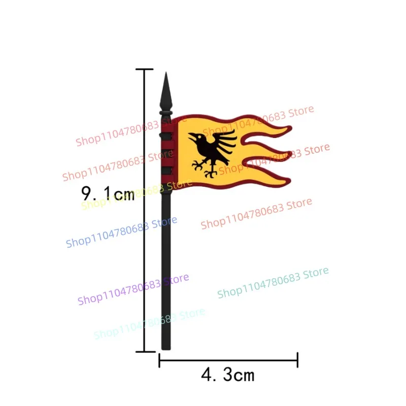 MOC Bouwstenen Mini Model Figuren Middeleeuwse Vlag Accessoires Tide Play Ornamenten Speelgoed Vakantiecadeaus