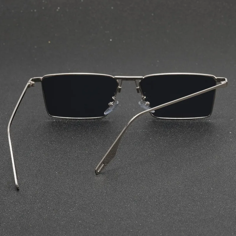 Modische Rechteckige Personalisierte Unisex-Brille aus Metall, Europäische und Amerikanische Retro-Sonnenbrille im Modestil – Detail 5