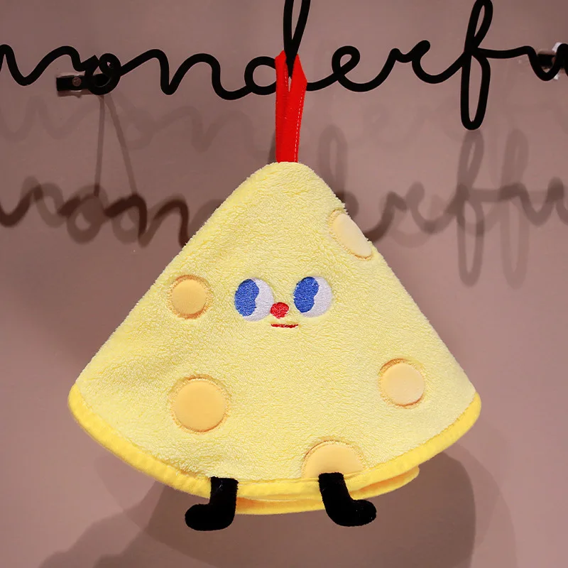 Cartoon Cute Towel Round Earth Cheese Quqi Wipes Kitchen Bathroom Can Hang Absorbent Handkerchiefs Dress Accessories