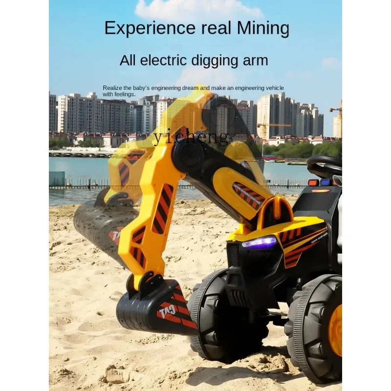 Electric Excavator Children Can Sit Excavator Tractor Toy CarR25