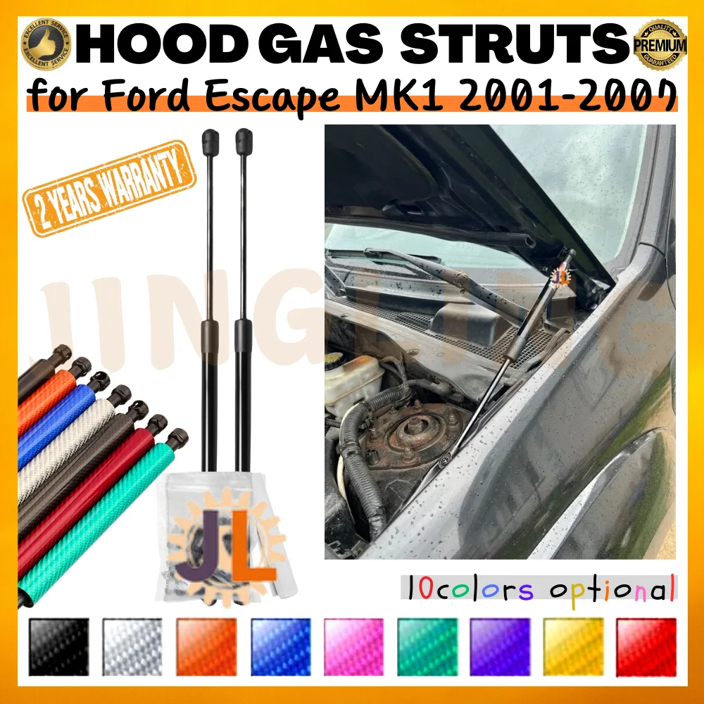 

Qty(2) Hood Struts for Ford Escape MK1 2001-2007 Front Bonnet Modify Lift Supports Dampers Gas Springs Shock Absorbers