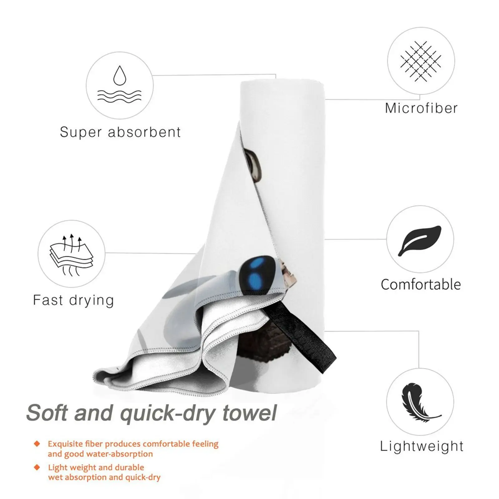 Ldrr (رابط الروبوتات لمسافات طويلة) منشفة حمام وسادة الشاطئ Ldr Robots Earth Walle Eve