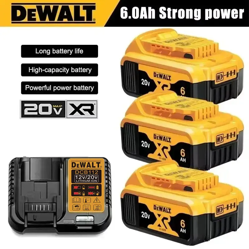 100% Original 20V 6.0Ah MAX Battery Power Tool Replacement For DeWalt DCB184 DCB181 DCB182 DCB200 20