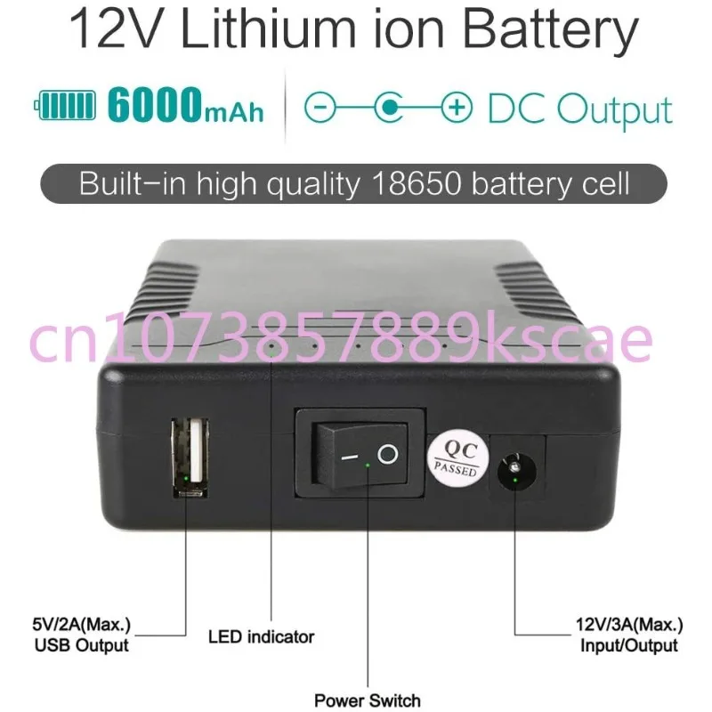 Imagem -02 - Bateria de Iões de Lítio Usb 6000mah 12v