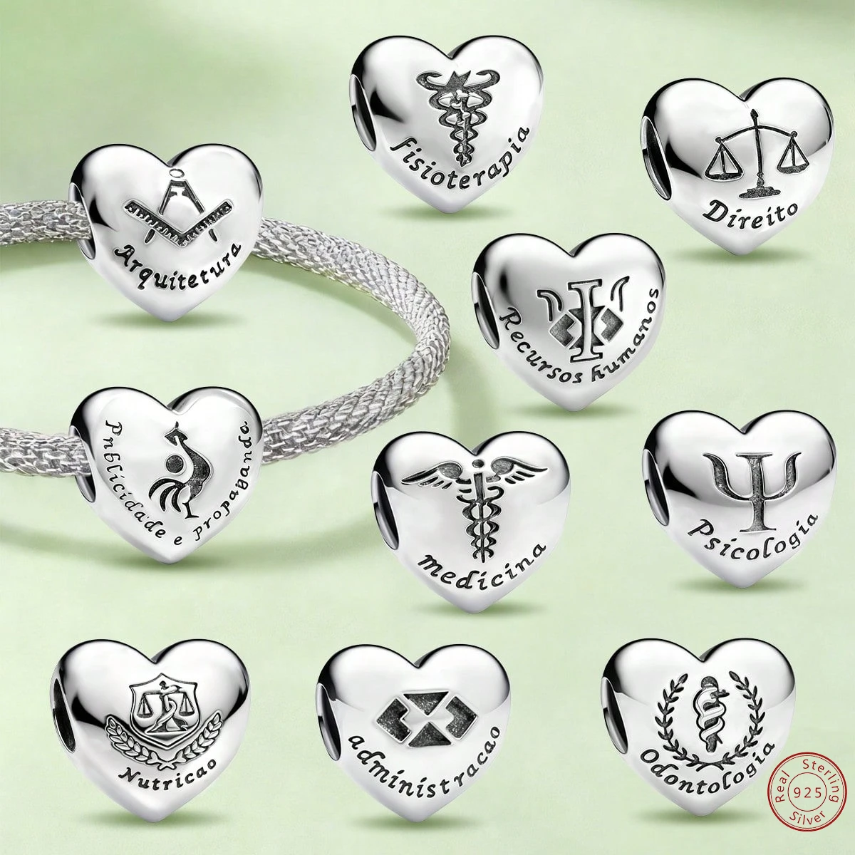 

925 Sterling Silver Various Subject Category Love Heart Series Charms Beads Fit Original Pan Bracelets Fine Jewelry Gift