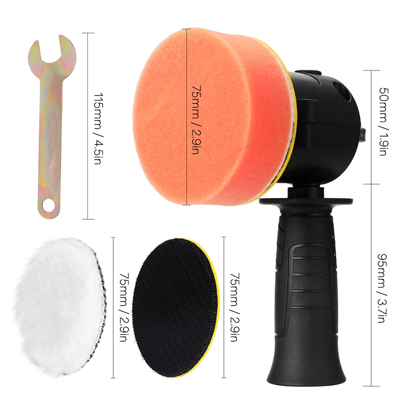 6 Pcs Electric Drill Modified Converter with Side Handle Flat Sponge Disc Wool Disc for Waxing Polishing and Laminating