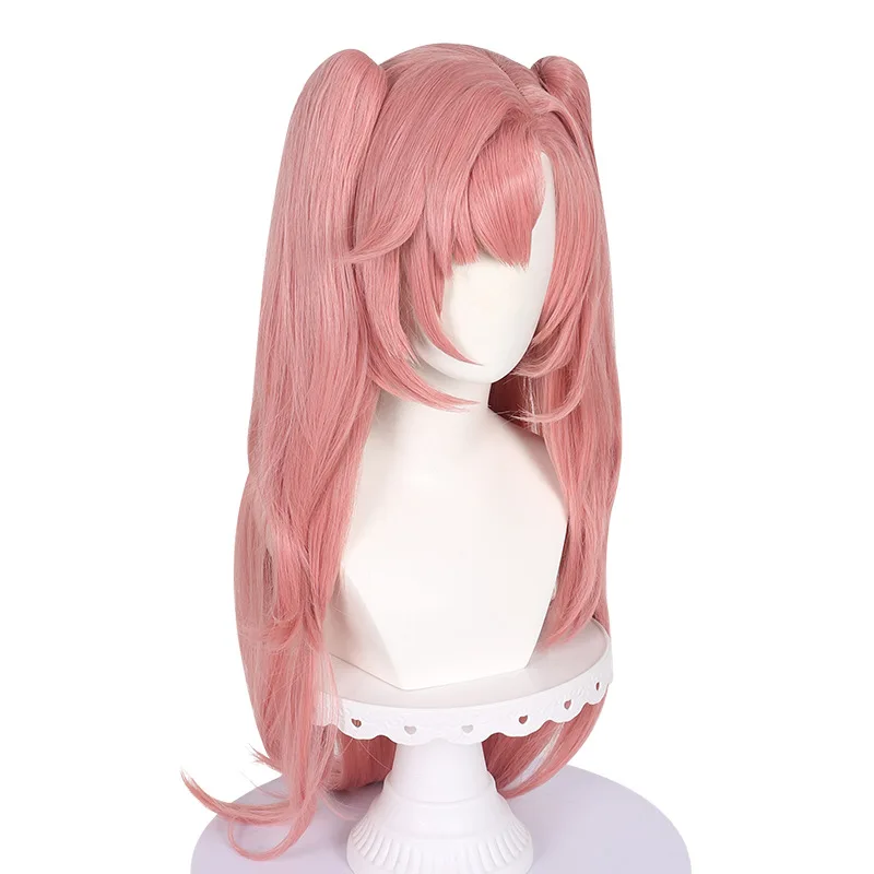 Long Pink Synthetic Cosplay Wig Natural Looking Scalp Top Heat Resistant Fiber Costume Party Halloween Anime Role Play Women