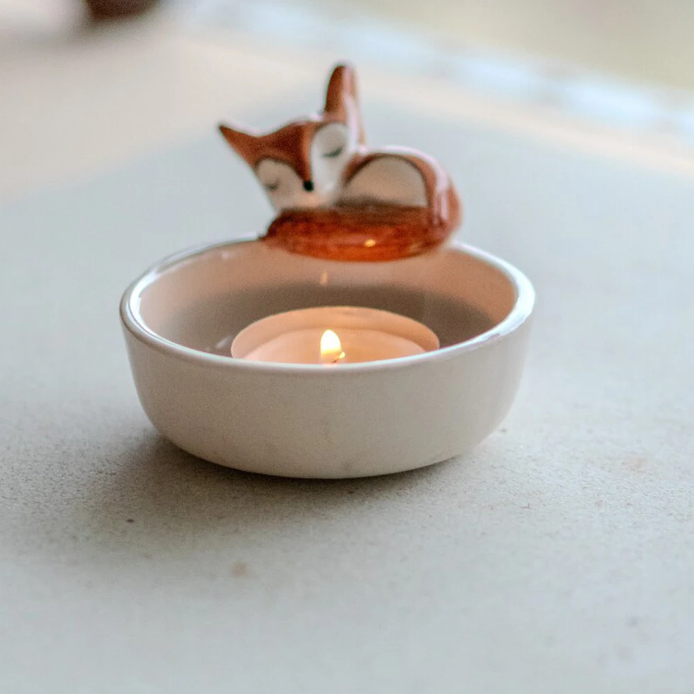 Cute Kitten Candle Holder Warming Paws Cat/Dog/Rabbit/Fox Animal Candle Holder Funny Creative Lovely Scented Crafts Home Decor