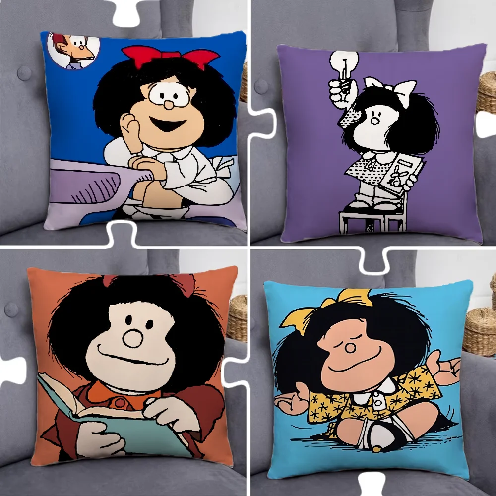 Cute M-Mafalda Pillow Case Pillowcase Home Sofa Cushions Car Cushions Pillowcover Office Pillowshell Pillow