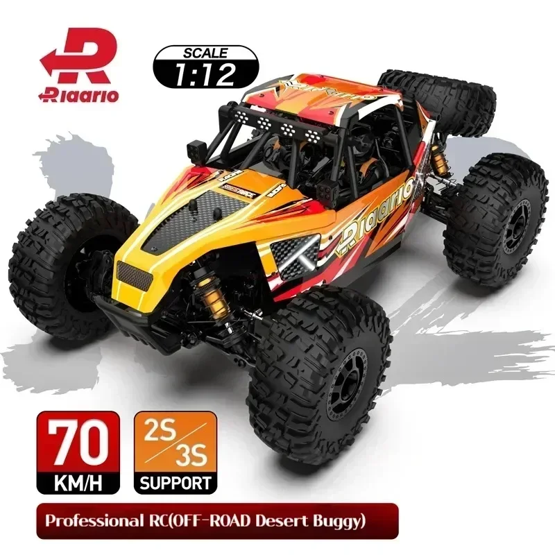 Rlaarlo Am-d12 Rc Car 1/12 4wd Brushless Off-road Remote Control Desert Truck 2.4g Rtr Electric Model Toys Adult Children Gift