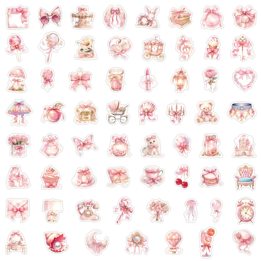 10/30/60 قطعة لطيف الكرتون الوردي فتاة الجمالية الكتابة على الجدران ملصقات الشارات DIY بها بنفسك سجل القصاصات الهاتف الأمتعة ملصق تزيين مقاوم للماء #6