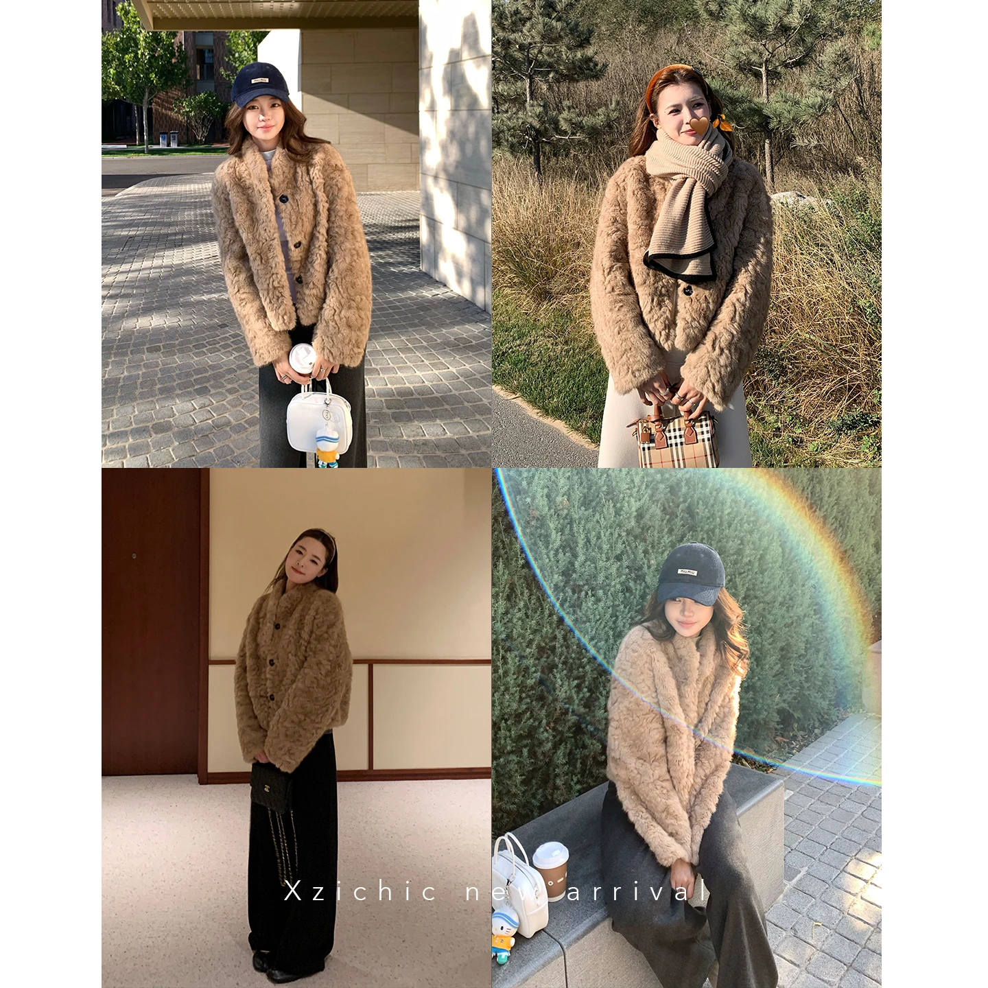Natural Curl Faux Small Hu Sheep Eco Fur Women's Winter New Plush Shearling Coat