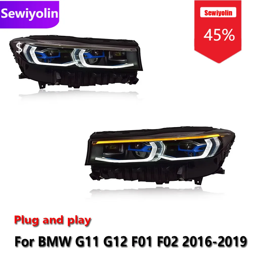 

Car DRL LED Headlight Assemblies For BMW G11 G12 F01 F02 2016-2019 Fog DRL Brake Turn Signal Lamp Plug and Play