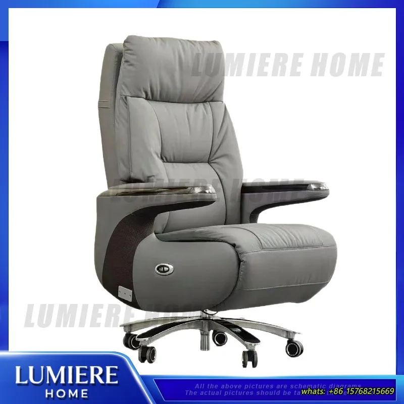 

Executive Office Chair Ergonomic Leather Boss Chair Reclining Work Comfortable Desk Chair for Long Sitting Hours