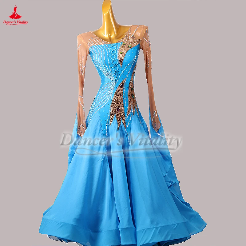 De professionele kleding voor kampioenschap van sociale dansen, inclusief borstkussens en leggings uit één stuk, volwassen vrouwen, walsdoek op maat