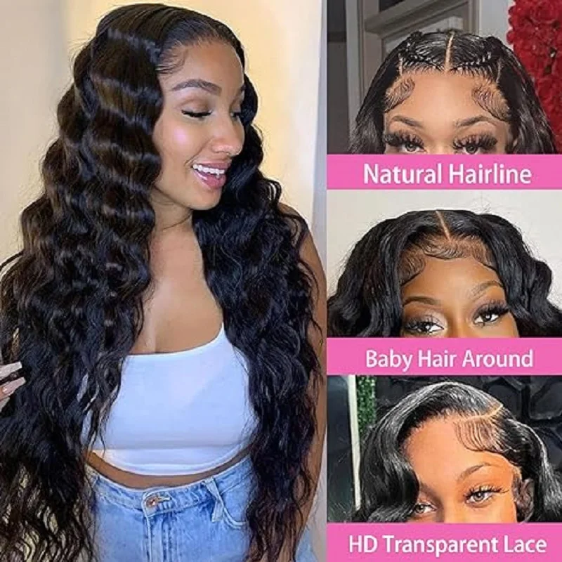 Deep Wave Lace Wigs Loose Front Hair For Black Women Human Hair Wavy Wigs HD Lace Front Wigs Brazilian Glueless Wigs Human Hair