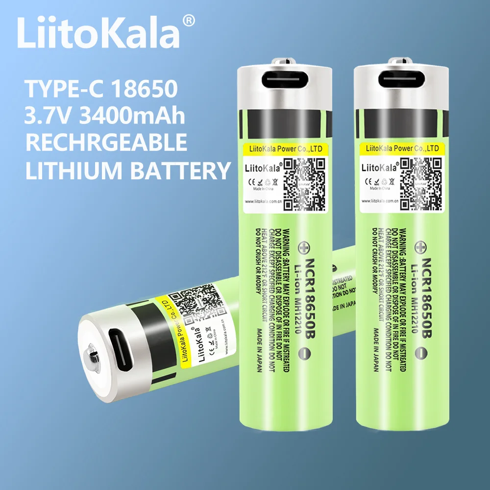 3 قطعة LiitoKala USB-34B 18650 3400mAh 3.7 فولت بطارية ليثيوم أيون قابلة للشحن مع مؤشر LED ضوء تيار مستمر-شحن ل flash Light try