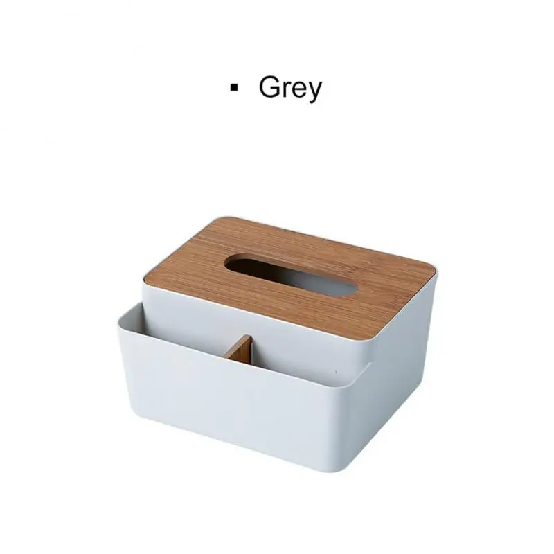 Multifunction Plastic Tissue Box Cover Wooden Lid Napkin Holder Wet Wipes Handkerchief Paper Towel Home Kitchen Decorative