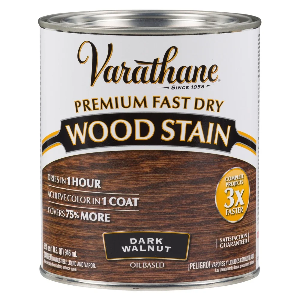 Premium Fast Dry Wood Stain Interior Projects Quick Drying Stain Coverage One Coat Required Rich Even Color Finish 262006 Quart