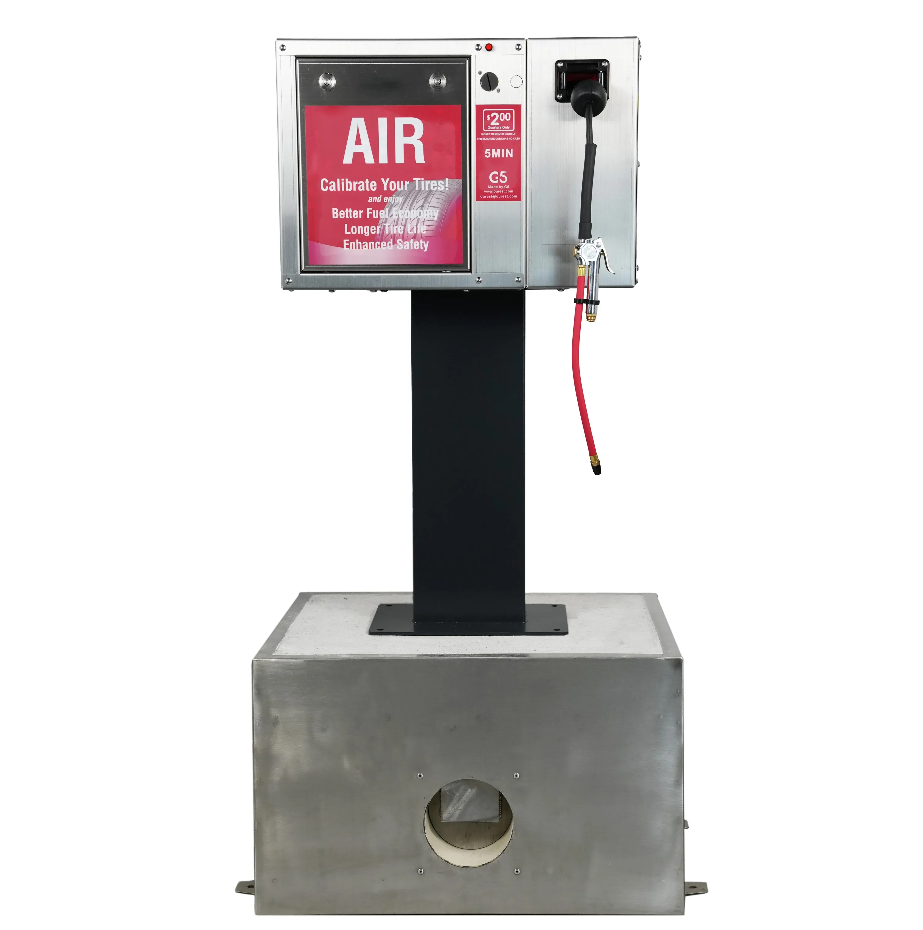 

G5 CE Outdoor Card Coin Operated Digital Tyre Inflator Gas Station Tire Inflators with Built in Air Compressor With Air Reel