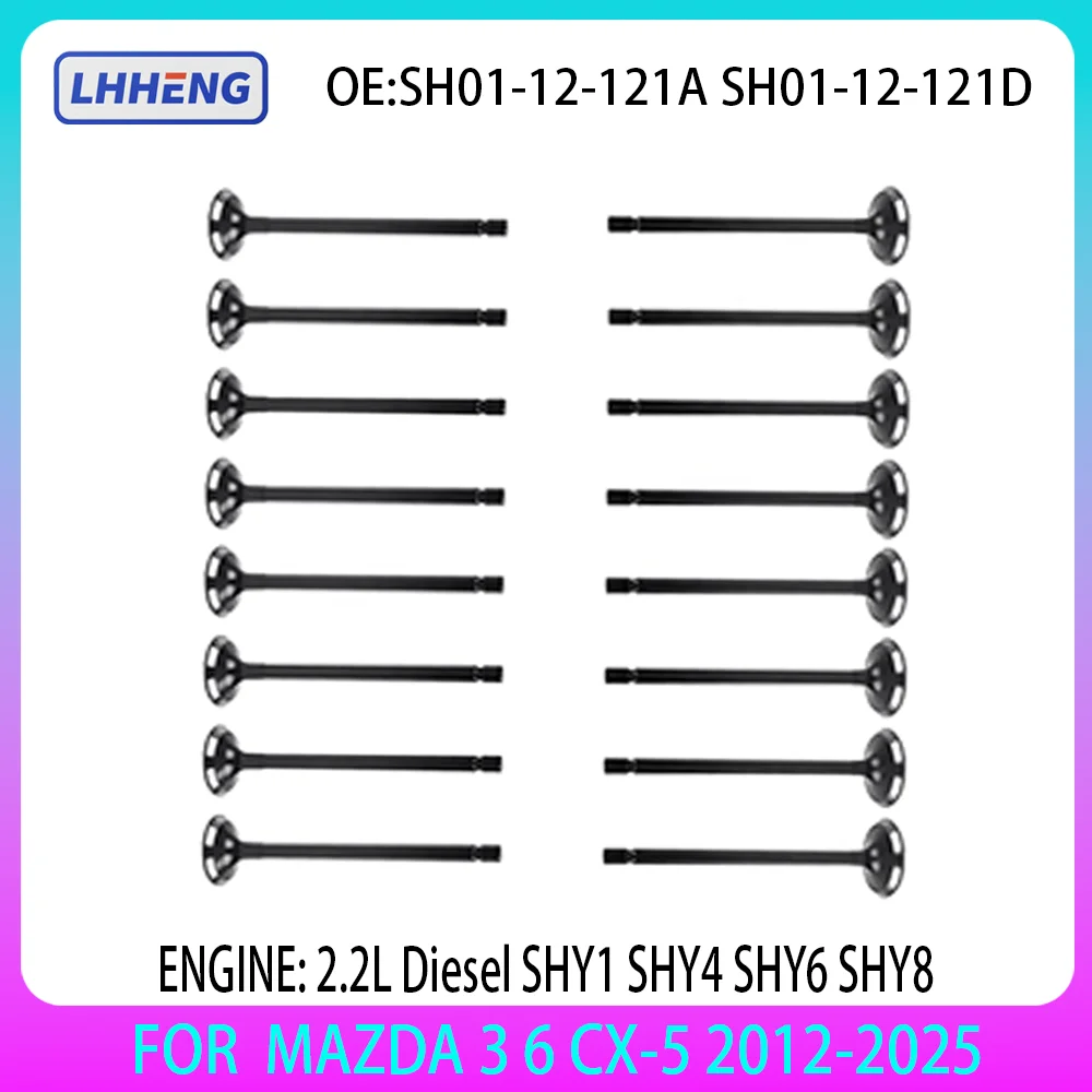 

ENGINE Intake & Exhaust Valve Kit For 12-21 MAZDA 3 6 CX-5 2.2L L4 Diesel 2.2 L T SHY1 SHY4 SHY6 SHY8 SH01-12-121A SH01-12-121D