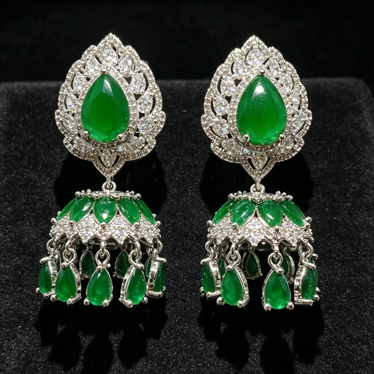 Exquisite Luxury Wind Chime Dangle Earrings Inlaid Color Zircon Drop Earrings Statement Jewelry For Women Party Wedding Gifts