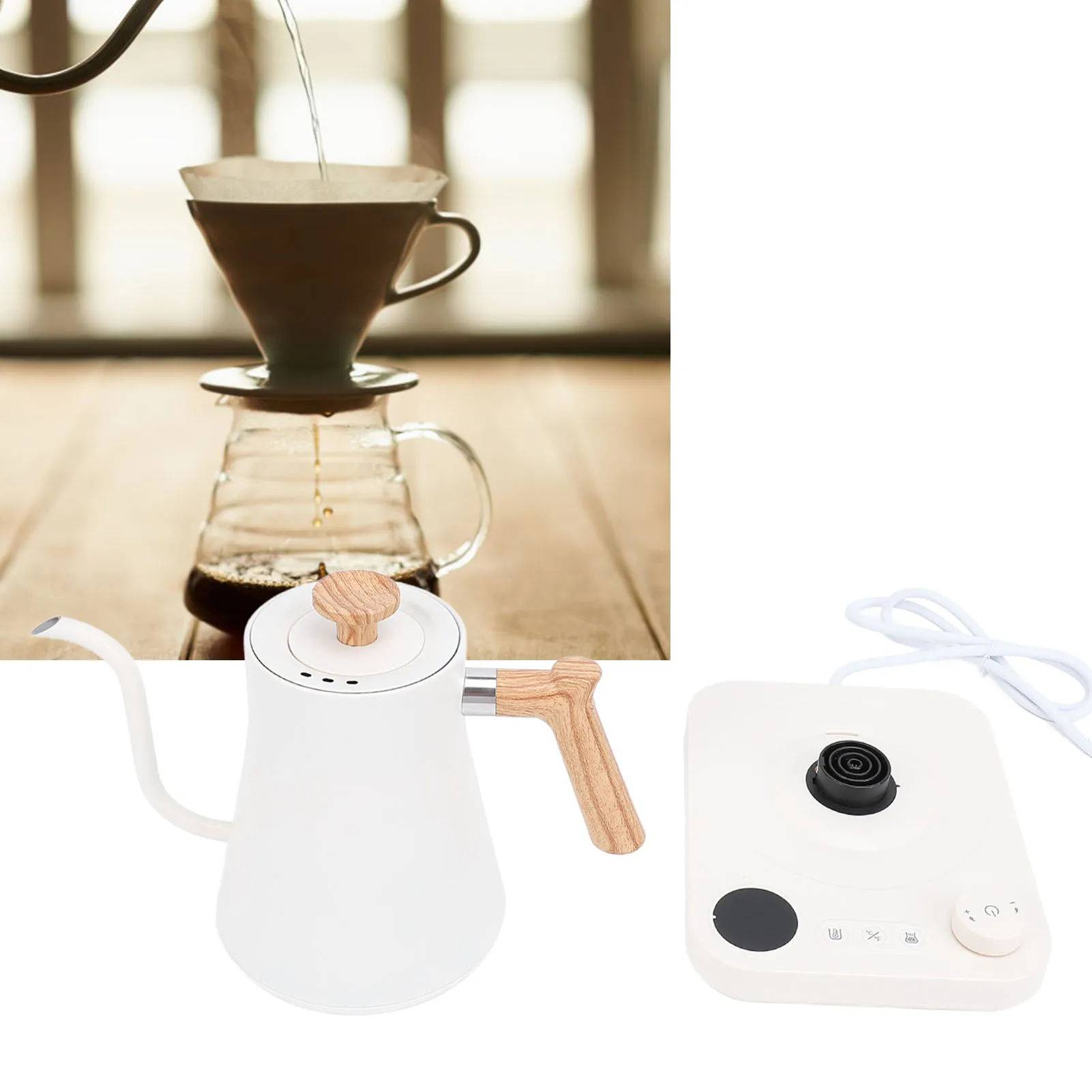 110V/220V Electric Kettle Gooseneck Hand Brew Coffee Pot Thermo Pot Temperature-Control Heating Water Jug Bottle Smart Teapot