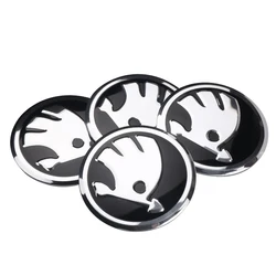 4Pcs For Skoda Octavia Fabia Rapid Yeti Superb Octavia A 5 A 7 2 Car Styling Aluminum Wheel Hub Caps Sticker Emblem Decoration