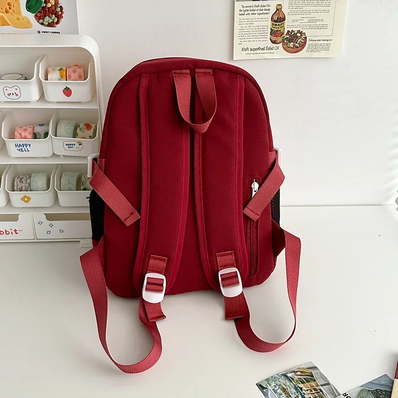 Waterproof Nylon Multiple Pockets Practical School Bag Zipper Color Matching Backpacks 2024 Hot Sale Bags for Girls and Boys