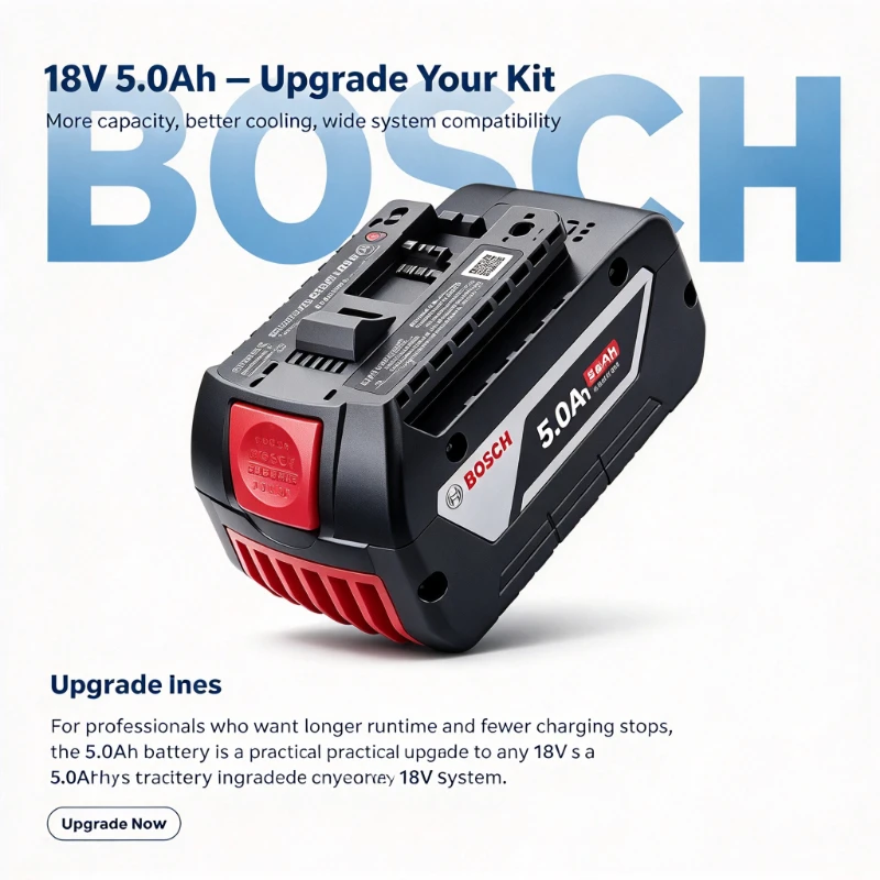 ProCORE 18V 5.0Ah High Capacity Rechargeable Battery For Bosch BAT610 BAT622 GBA18V Cordless Power Tool Overheat Protection