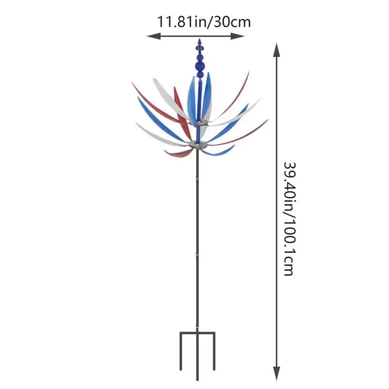 

Metal Windmill Harlow Wind Spinner 3D Wind Powered Kinetic Sculpture Lawn Metal Wind Spinners Yard And Garden Decor