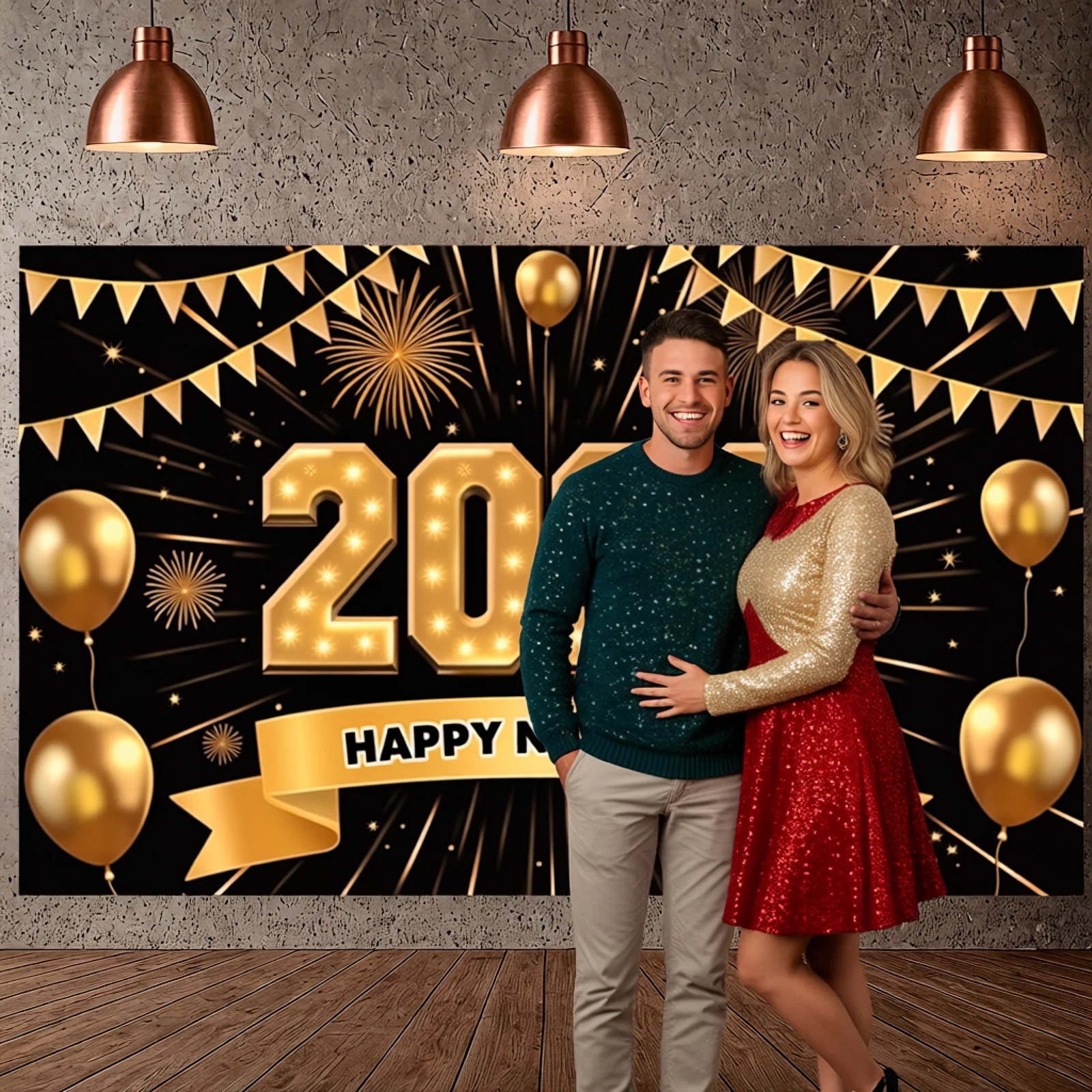 2026 Event Backdrop Festive Decor Happy New Year Background 2026 Celebration Backdrop 2026 Numerals For Indoor Event Festive