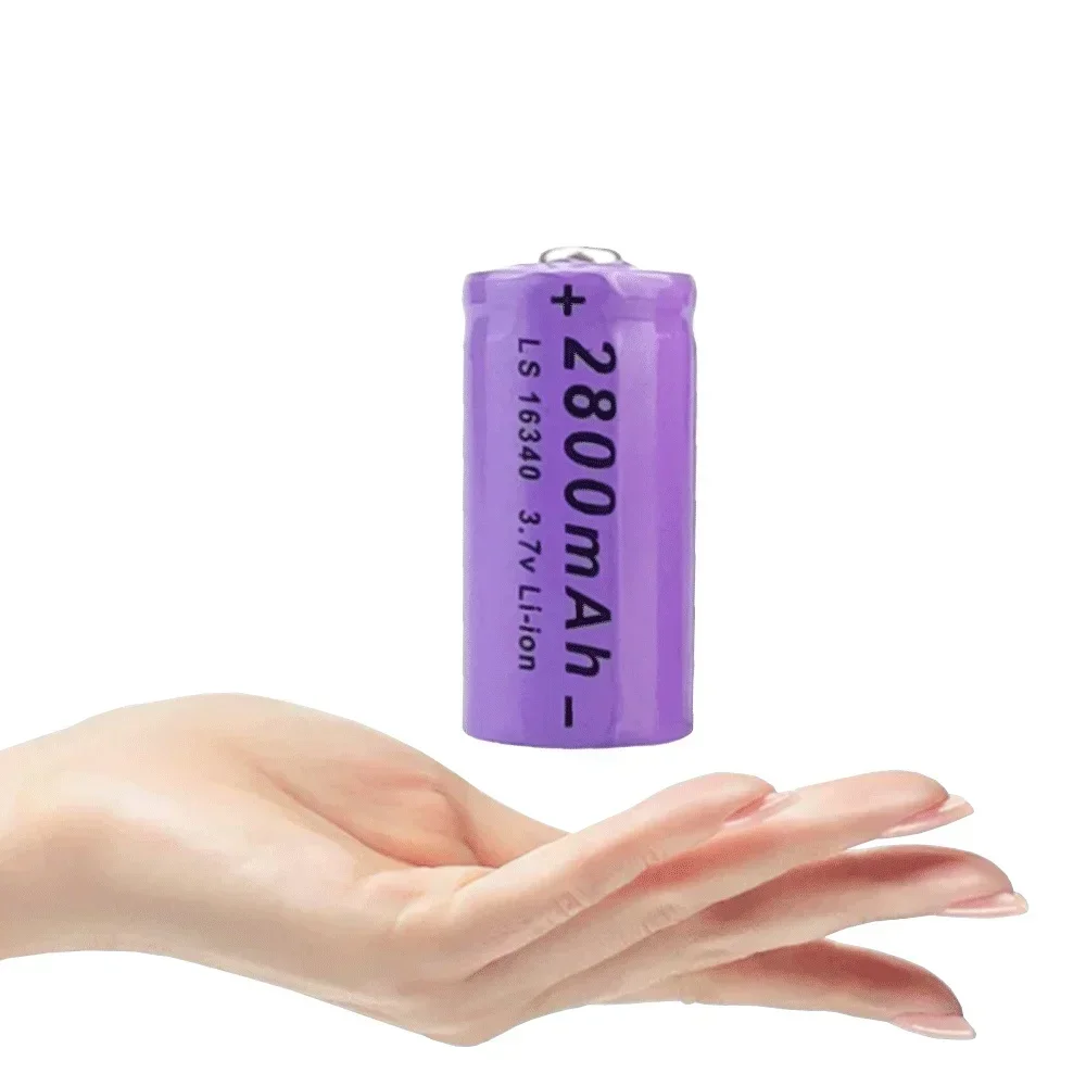 New 16340 Battery CR123A 16340 Battery 2800mAh 3.7V Li-ion Rechargeable Battery+16340 Charger