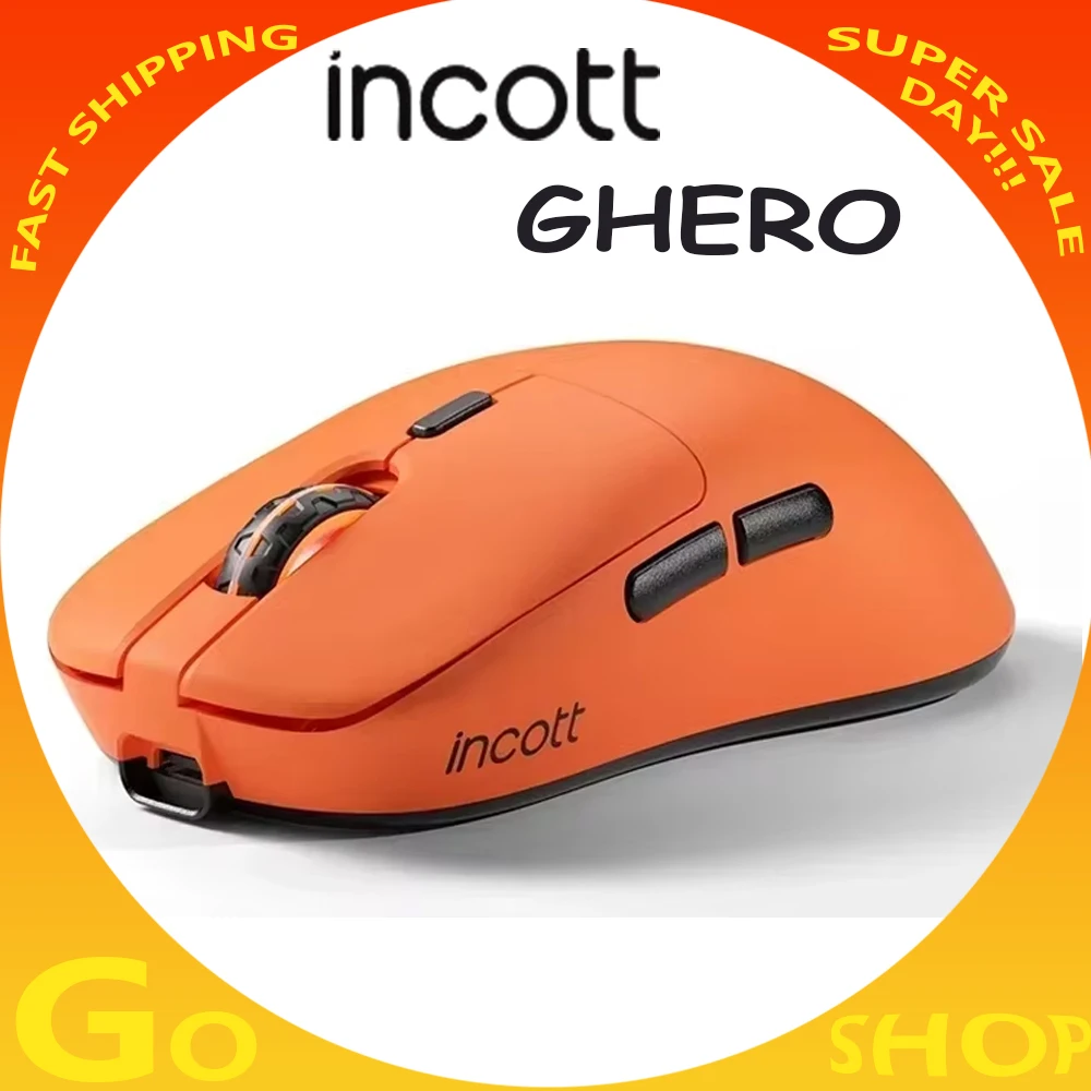 incott ghero mouse sem fio paw3395 sensor modo duplo baixa latencia rgb gaming mouse ergonomia escritorio pc gamer acessorios presentes 01