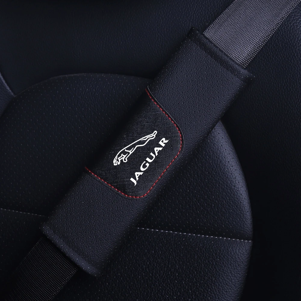 1Piece High quality leather car seat belt shoulder pad for Jaguar XF XE XJ F-PACE F-TYPE X760 X260 X761 Car Interior Accessories