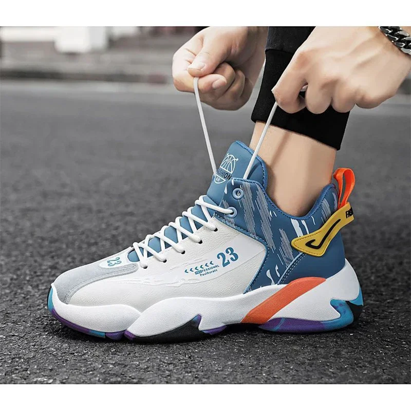 Men's Running Shoes Casual Sneakers High Top Lace Up Tennis Shoes Man Outdoor Breathable Sports Shoes Fashion Male Sneaker