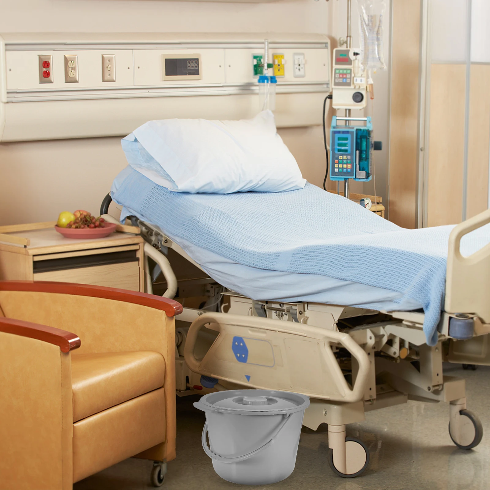 

Portable Toilet Chamber Pot With Lid Large Capacity For Bedroom Elderly Adult Use Plastic Urine Bucket Household Night