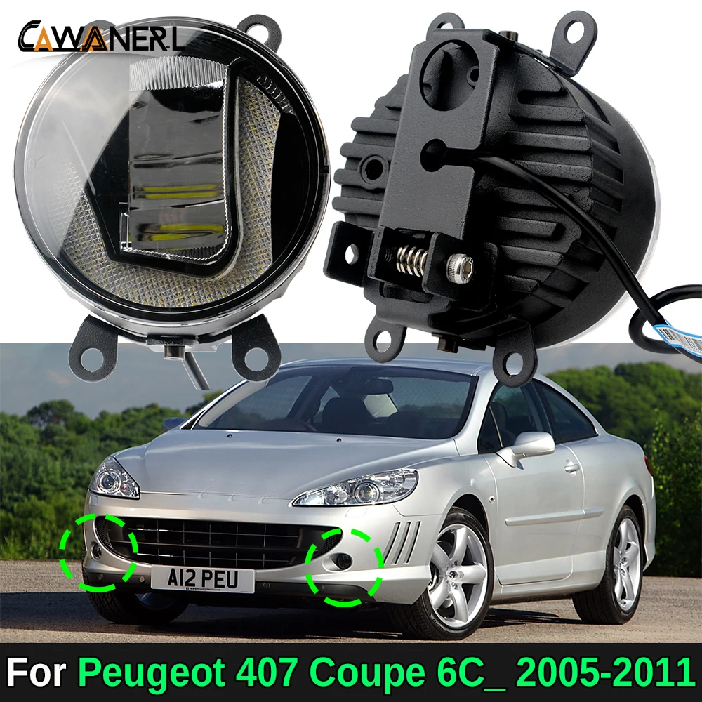 

2 X 30W Car Canbus LED Fog Light + Daytime Running Lamp DRL Function For Peugeot 407 Coupe 6C 2005 2006 2007 2008 2009 2010 2011