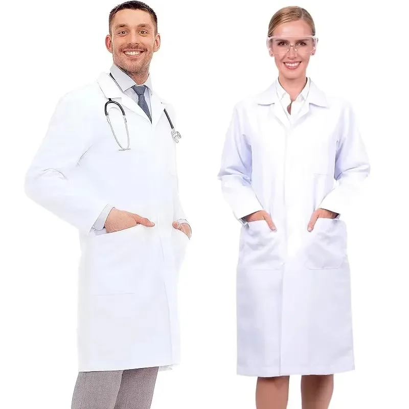 

Cotton White Medical Coat Women Men Scientist Lab