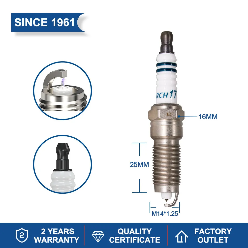 Iridium Platinum Spark Plug TORCH17เทียนสำหรับไฟฉาย QH6RBIP สำหรับ ILZTR6A8G ระบบจุดระเบิดอะไหล่รถยนต์