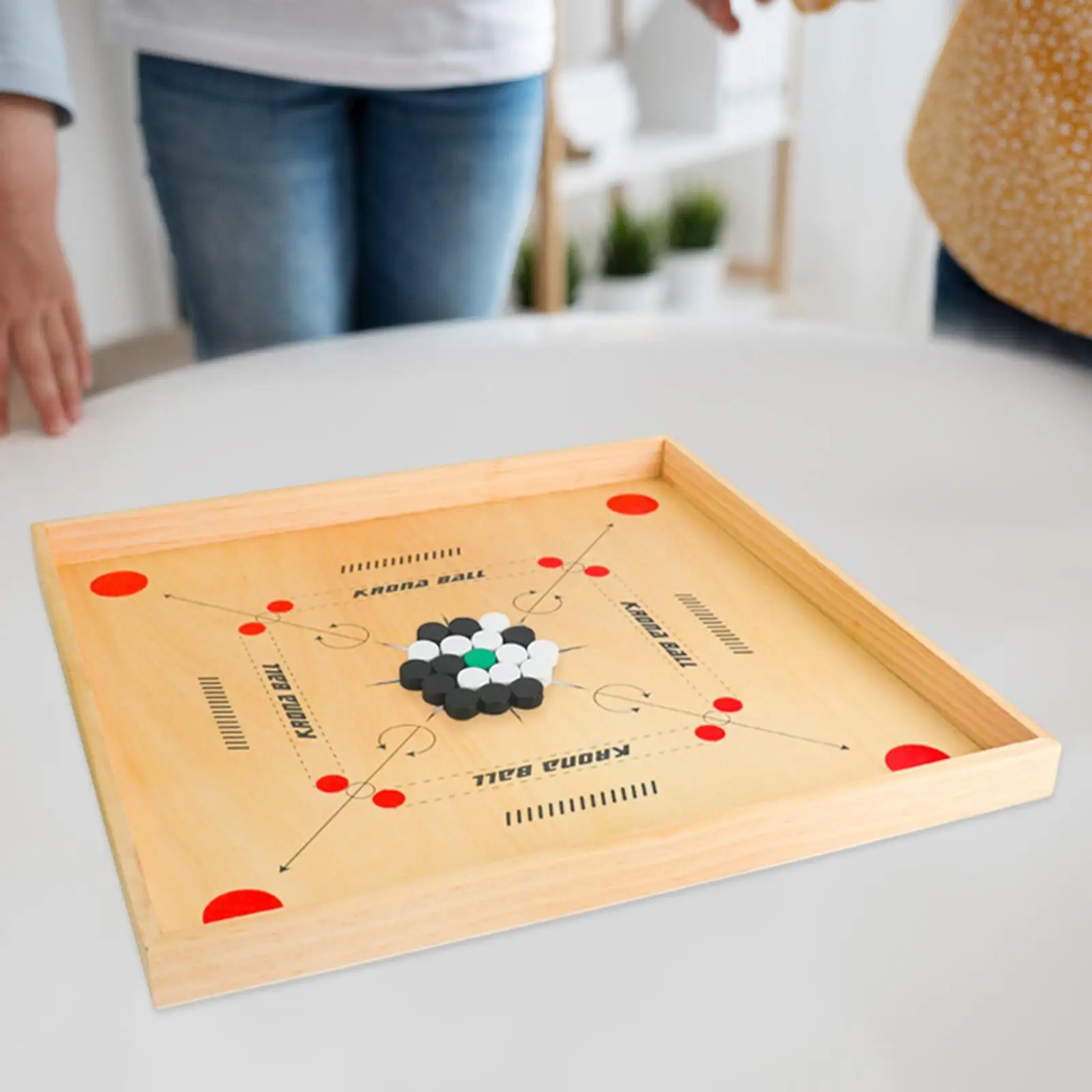 Zestaw planszowy Carrom Gra planszowa 18x18” Premium Senior Aktywność rekreacyjna Krawędzie z twardego drewna dla początkujących Dzieci Wszystkich graczy Rodziny