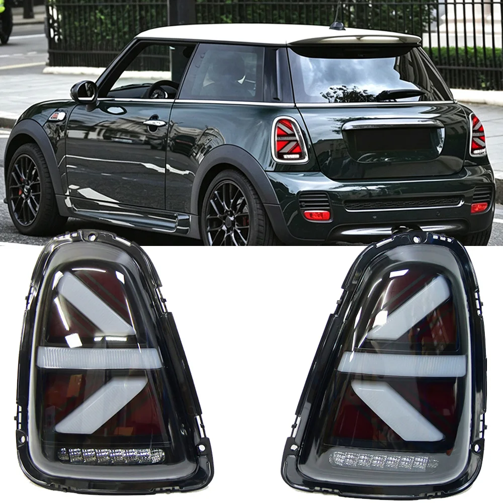 2PCS Full LED Tail Lights For BMW Mini Cooper R56 R57 R58 R59 LCI 2007‑2013 JCW Union Jack Style Brake Reverse Tun Signal Lamps