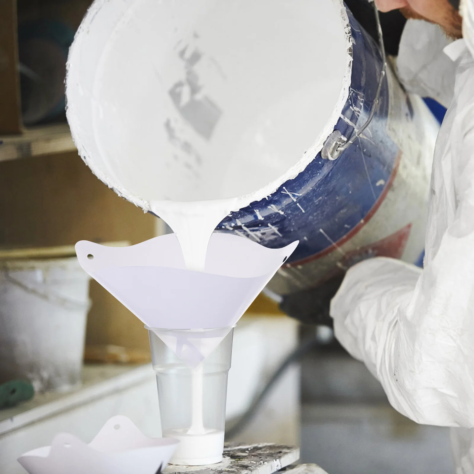 

50Pcs Oil Paint Paper Funnel Automobile Filter 300 Mesh Primer Funnel Conical Strainer Paint Filter for Car Auto