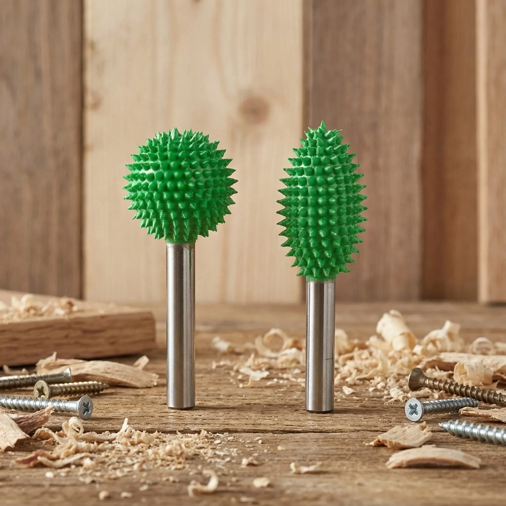 2-pcs-tungsten-carbide-rotary-burr-kit-1-4-shaft-extreme-coarse-wood-working-attachment-for-graining-tools-sphere-flame-carving
