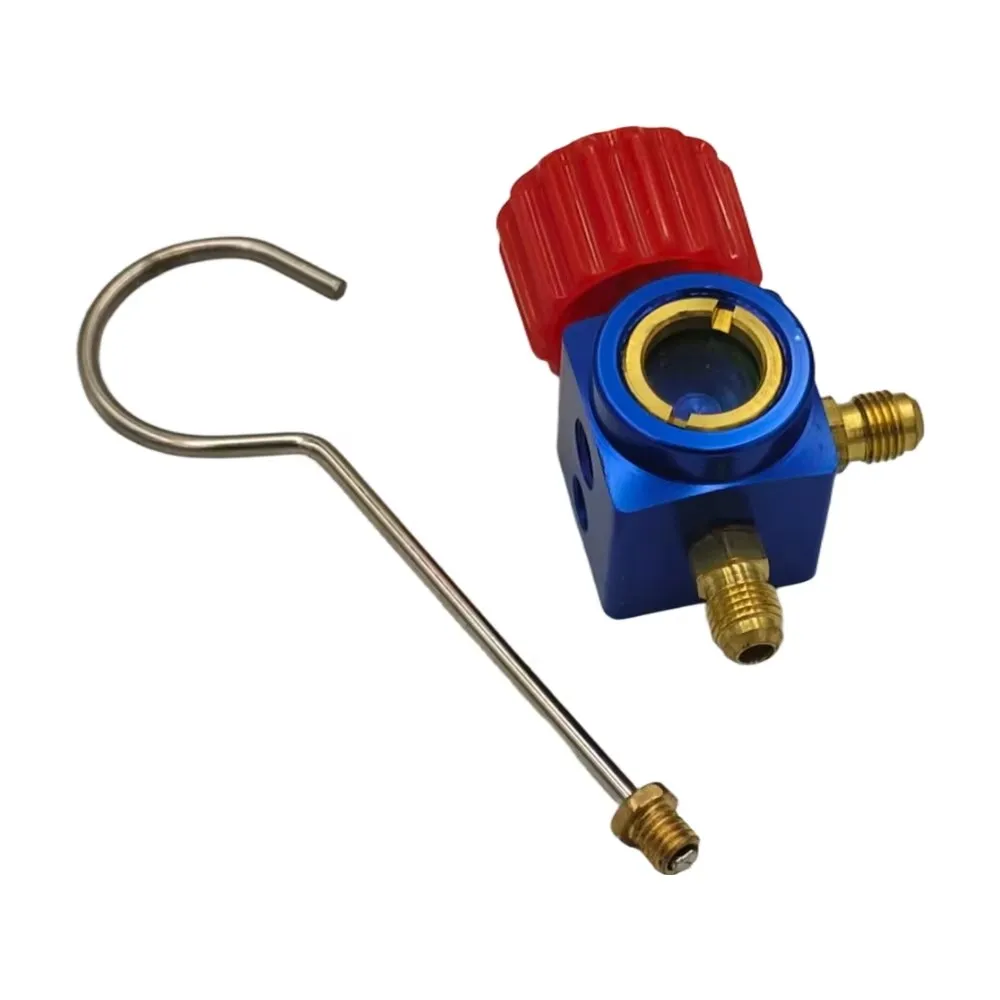 

1pc Visible Refrigeration Air conditioning Freon A/C Manifold Gauge Meter Valve with hook 1/8"BSP-11mm-11mm