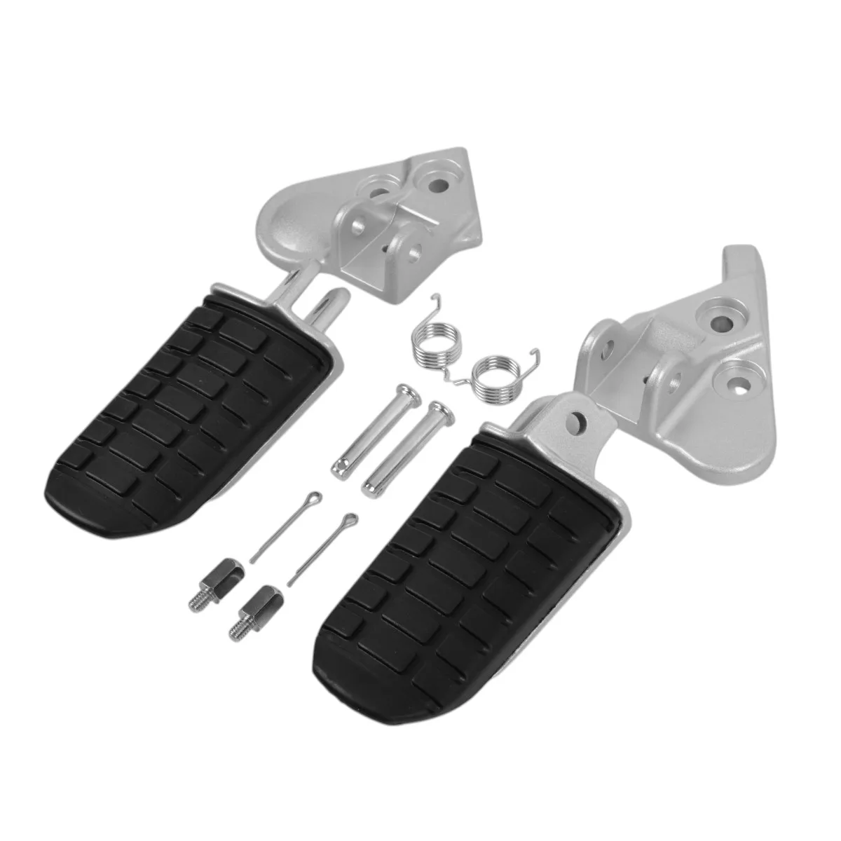 Left Right Driver Footpegs Support Bracket Rubber For Honda Goldwing GL1800 2001-2010 2012-2017 Motorcycle Main Step BRKT Silver