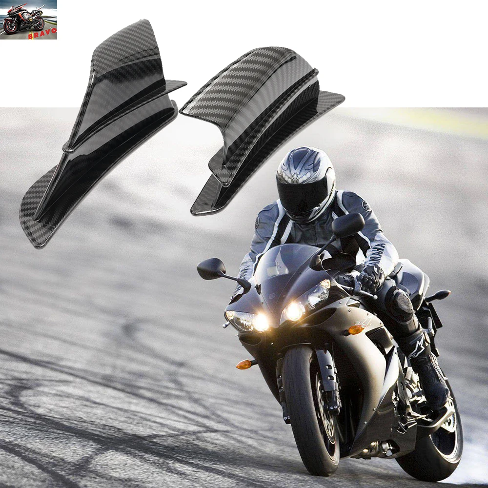 

For Yamaha YZF R1 R1M R3 R6 R7 R25 R125 Motorcycle Accessories Front Fairing Side Winglet Deflector Wing Spoiler 1 Pair