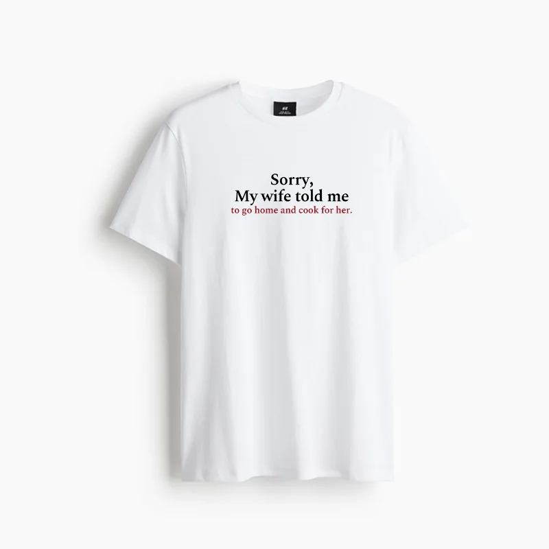Unisex Pure Cotton Short Sleeve T-Shirt Cooking Theme Casual Comfortable Breathable round Neck Print Tee for Couples
