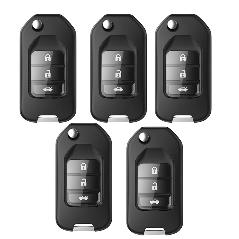 Xhorse XKHO00EN Universal Wire Remote Key Fob Flip 3 Button Accessories For Honda Type For VVDI Key Tool 5Pcs/Lot