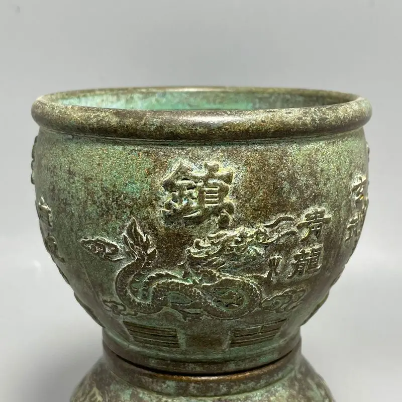 Pure copper four mythical beasts - the Green Dragon, White Tiger, Vermilion Bird, and Black Tortoise - copper vat, treasure bowl